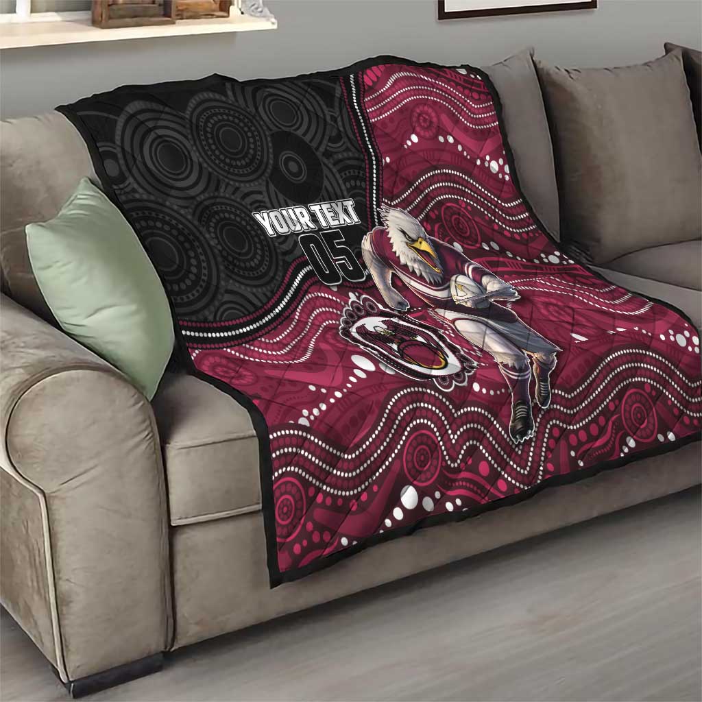 Custom Sea Eagles Quilt Bird Mascot With Aboriginal Indigenous