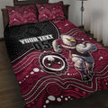 Custom Sea Eagles Quilt Bed Set Bird Mascot With Aboriginal Indigenous