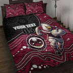 Custom Sea Eagles Quilt Bed Set Bird Mascot With Aboriginal Indigenous