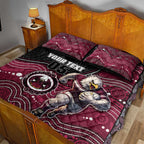 Custom Sea Eagles Quilt Bed Set Bird Mascot With Aboriginal Indigenous