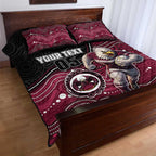 Custom Sea Eagles Quilt Bed Set Bird Mascot With Aboriginal Indigenous