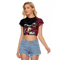 Custom Sea Eagles Raglan Cropped T Shirt Bird Mascot With Aboriginal Indigenous