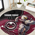Custom Sea Eagles Round Carpet Bird Mascot With Aboriginal Indigenous