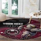 Custom Sea Eagles Round Carpet Bird Mascot With Aboriginal Indigenous