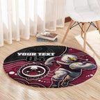 Custom Sea Eagles Round Carpet Bird Mascot With Aboriginal Indigenous