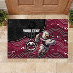 Custom Sea Eagles Rubber Doormat Bird Mascot With Aboriginal Indigenous