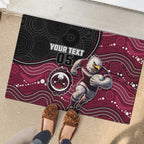 Custom Sea Eagles Rubber Doormat Bird Mascot With Aboriginal Indigenous