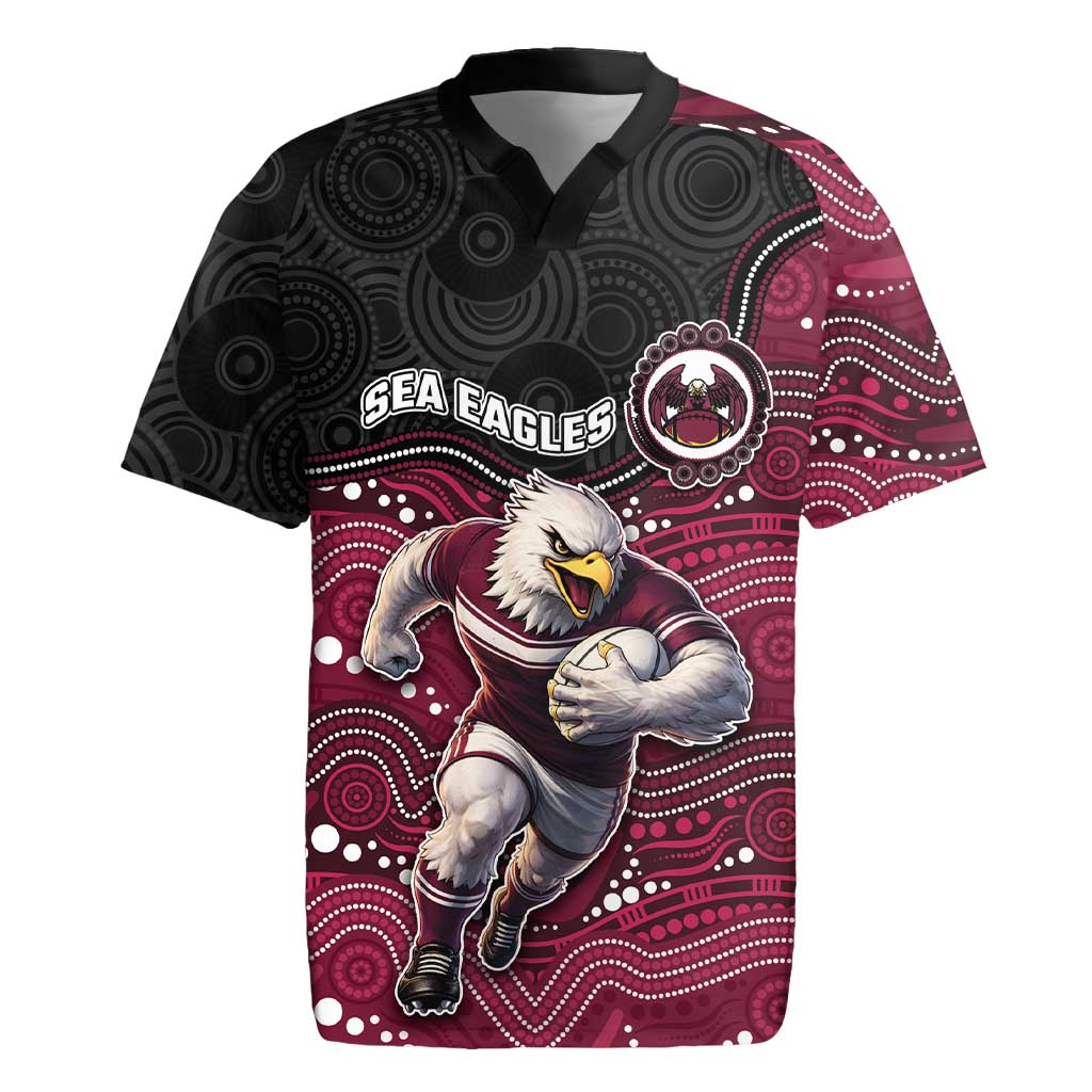 Custom Sea Eagles Rugby Jersey Bird Mascot With Aboriginal Indigenous