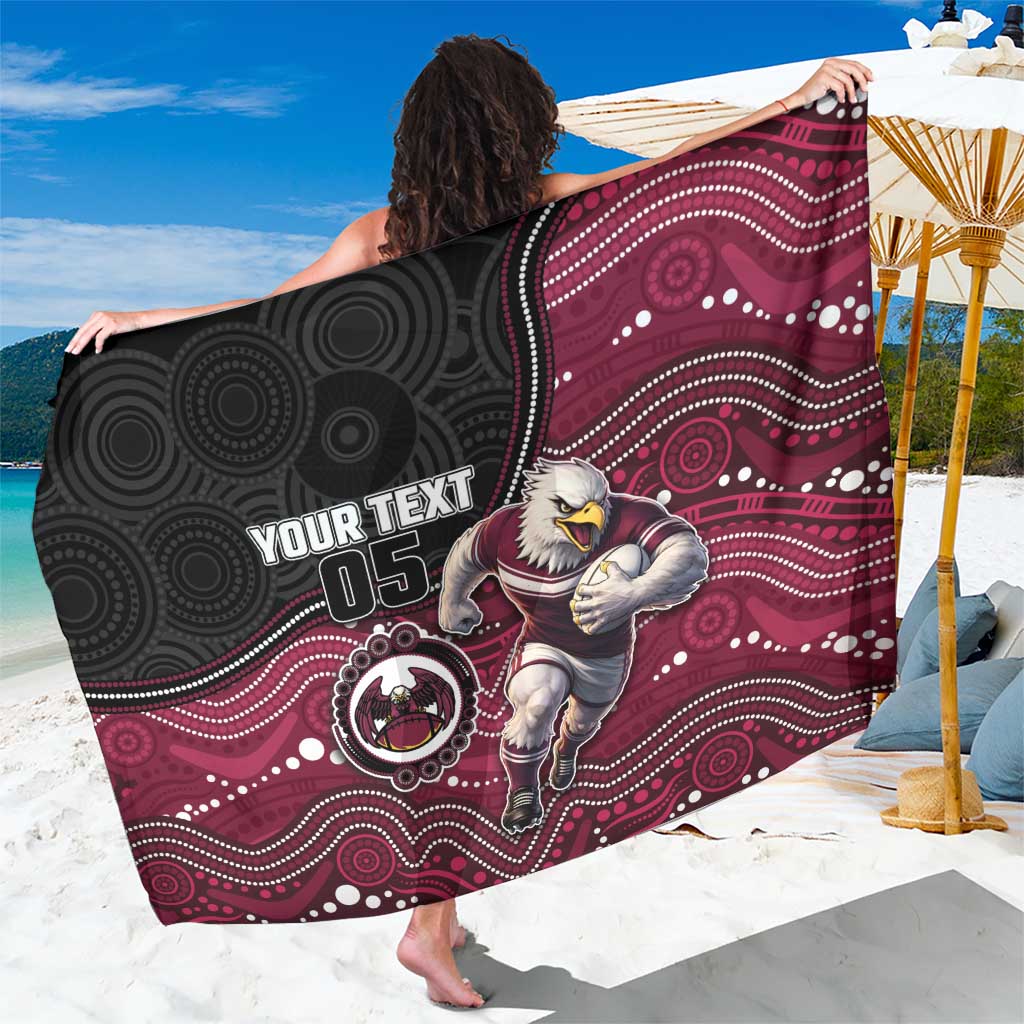 Custom Sea Eagles Sarong Bird Mascot With Aboriginal Indigenous