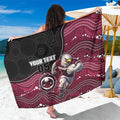 Custom Sea Eagles Sarong Bird Mascot With Aboriginal Indigenous