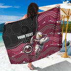 Custom Sea Eagles Sarong Bird Mascot With Aboriginal Indigenous