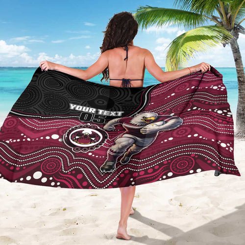Custom Sea Eagles Sarong Bird Mascot With Aboriginal Indigenous