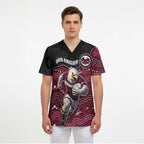 Custom Sea Eagles Scrub Top Bird Mascot With Aboriginal Indigenous