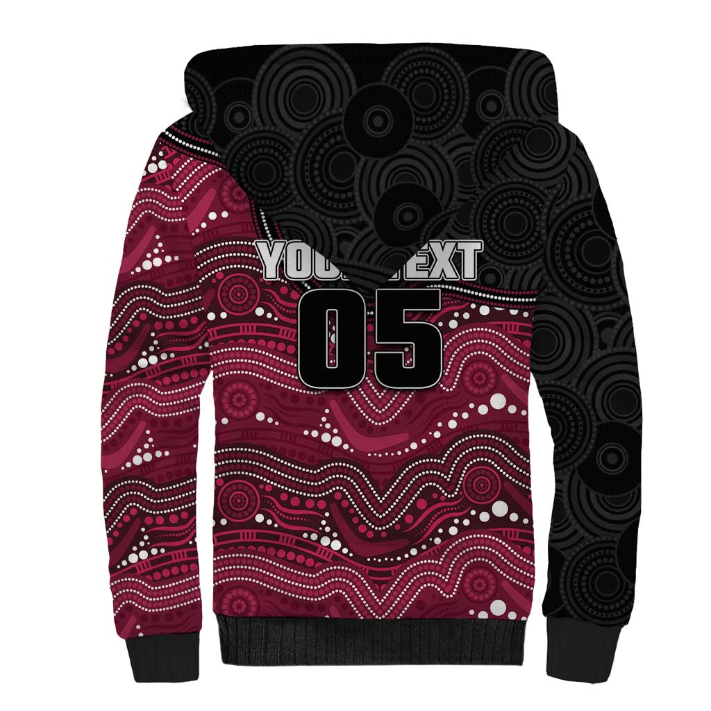 Custom Sea Eagles Sherpa Hoodie Bird Mascot With Aboriginal Indigenous