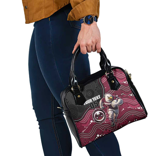 Custom Sea Eagles Shoulder Handbag Bird Mascot With Aboriginal Indigenous
