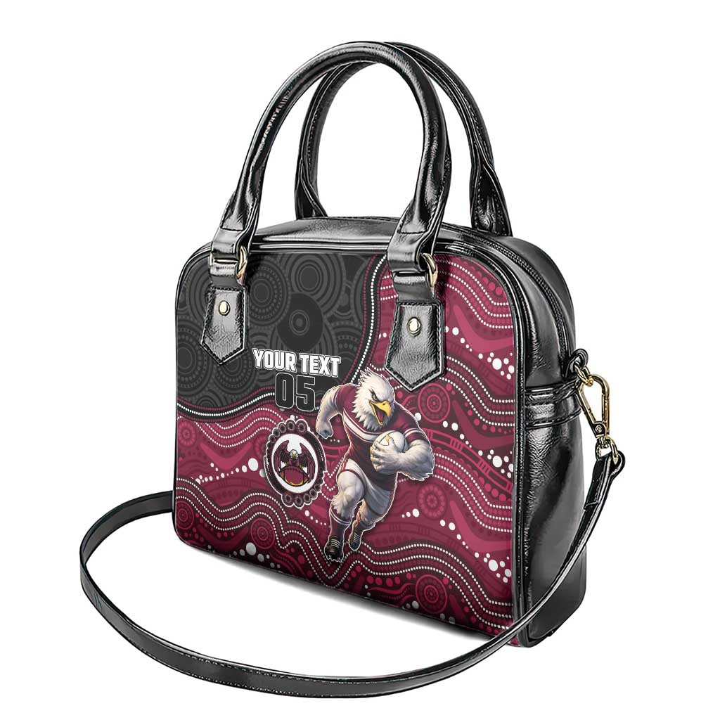 Custom Sea Eagles Shoulder Handbag Bird Mascot With Aboriginal Indigenous