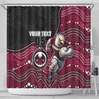 Custom Sea Eagles Shower Curtain Bird Mascot With Aboriginal Indigenous