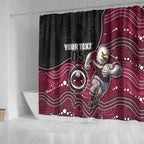 Custom Sea Eagles Shower Curtain Bird Mascot With Aboriginal Indigenous