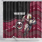 Custom Sea Eagles Shower Curtain Bird Mascot With Aboriginal Indigenous