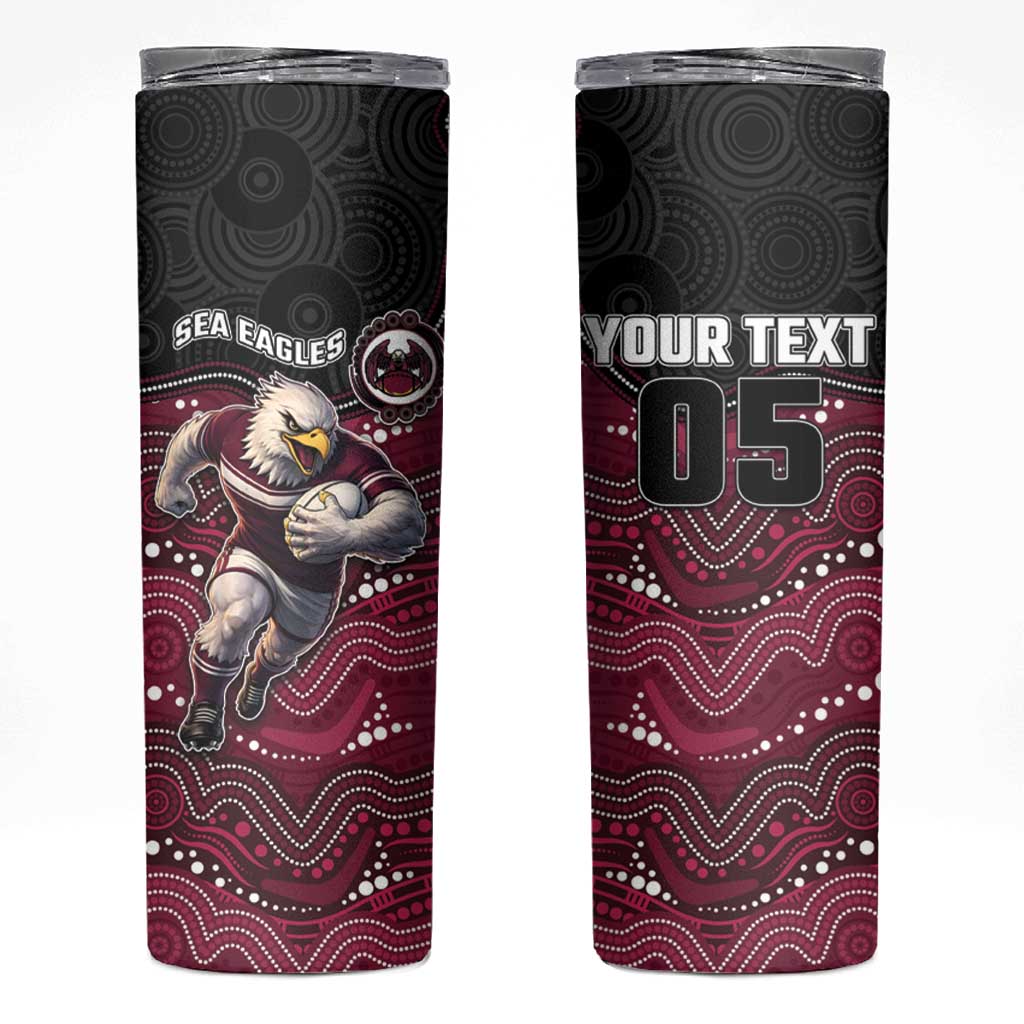 Custom Sea Eagles Skinny Tumbler Bird Mascot With Aboriginal Indigenous