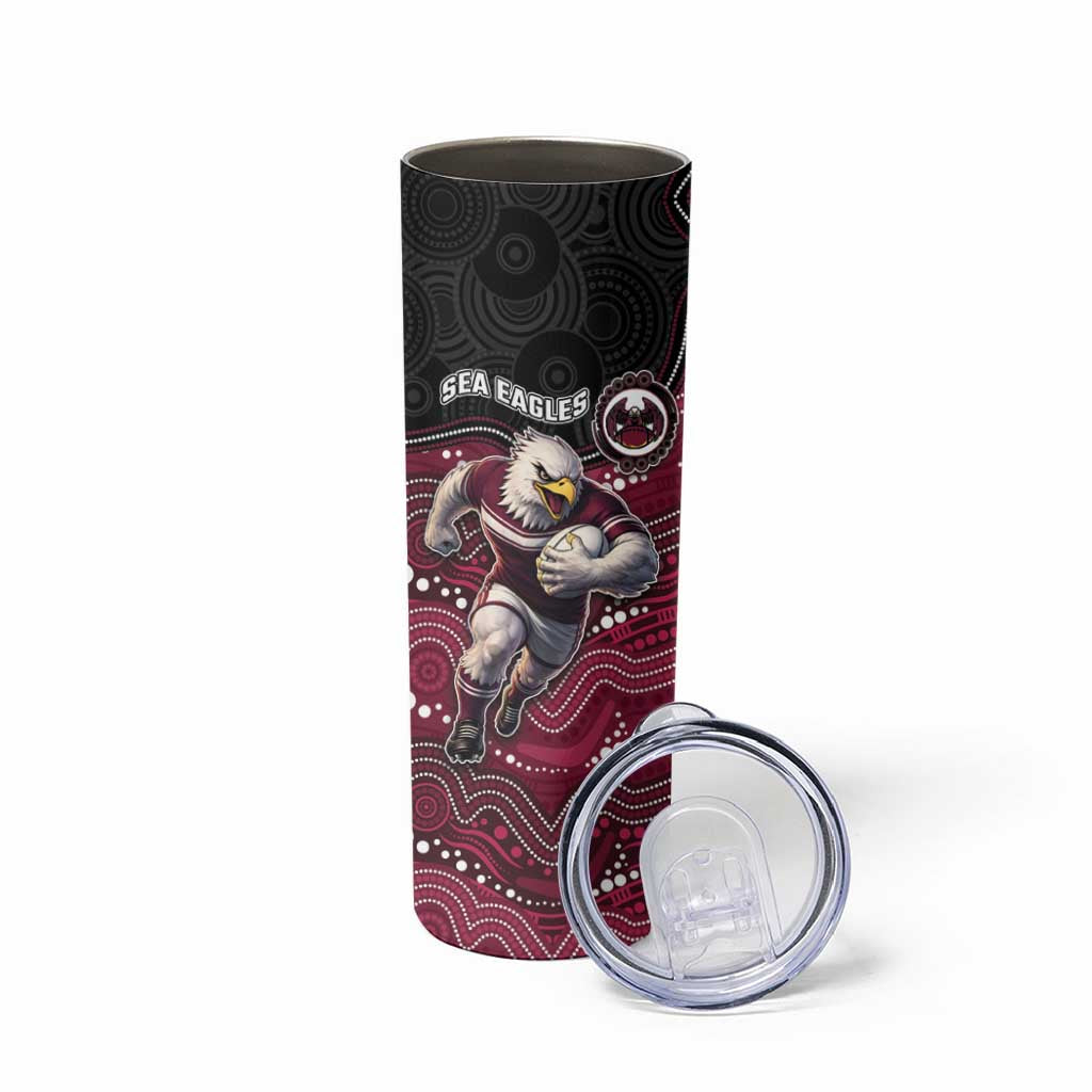 Custom Sea Eagles Skinny Tumbler Bird Mascot With Aboriginal Indigenous