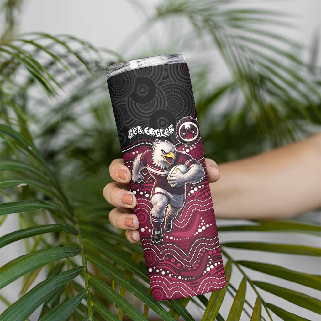 Custom Sea Eagles Skinny Tumbler Bird Mascot With Aboriginal Indigenous
