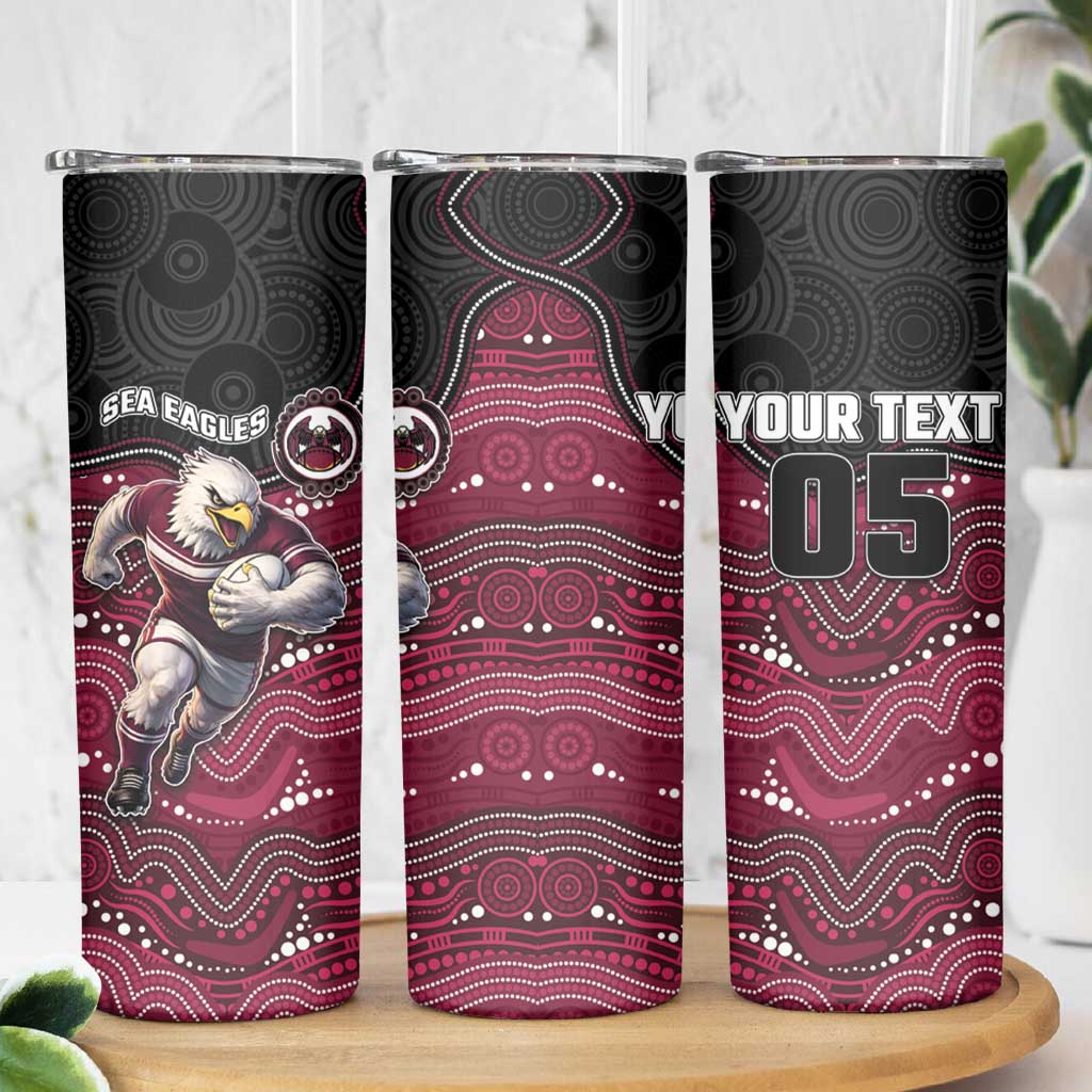 Custom Sea Eagles Skinny Tumbler Bird Mascot With Aboriginal Indigenous