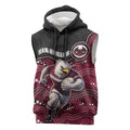 Custom Sea Eagles Sleeveless Hoodie Bird Mascot With Aboriginal Indigenous