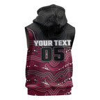Custom Sea Eagles Sleeveless Hoodie Bird Mascot With Aboriginal Indigenous