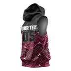 Custom Sea Eagles Sleeveless Hoodie Bird Mascot With Aboriginal Indigenous