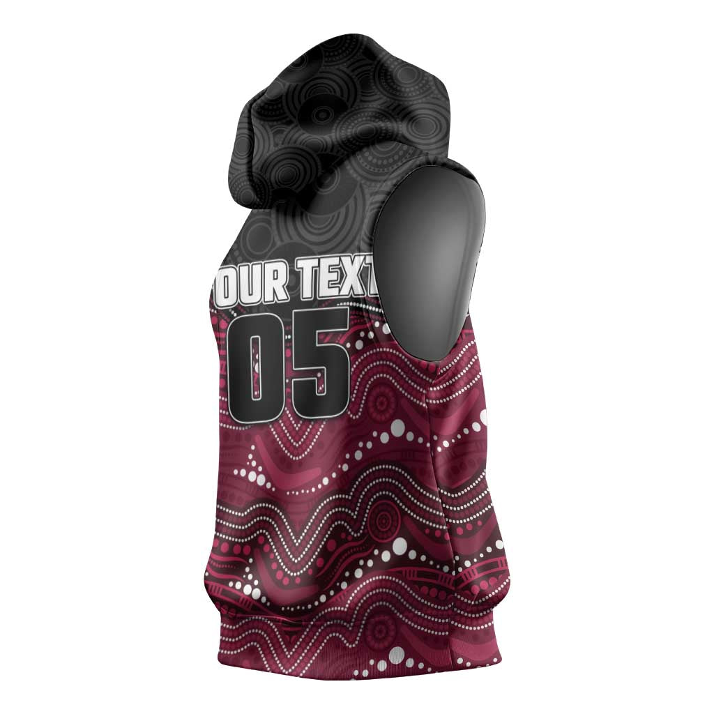 Custom Sea Eagles Sleeveless Hoodie Bird Mascot With Aboriginal Indigenous