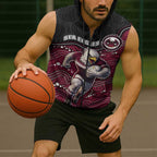 Custom Sea Eagles Sleeveless Zip Hoodie Bird Mascot With Aboriginal Indigenous