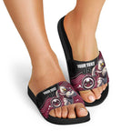 Custom Sea Eagles Slide Sandals Bird Mascot With Aboriginal Indigenous