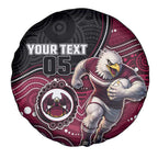 Custom Sea Eagles Spare Tire Cover Bird Mascot With Aboriginal Indigenous