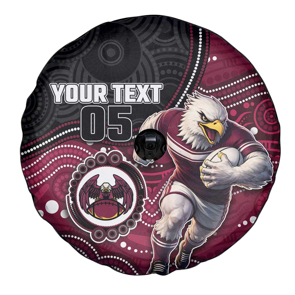 Custom Sea Eagles Spare Tire Cover Bird Mascot With Aboriginal Indigenous