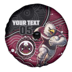 Custom Sea Eagles Spare Tire Cover Bird Mascot With Aboriginal Indigenous