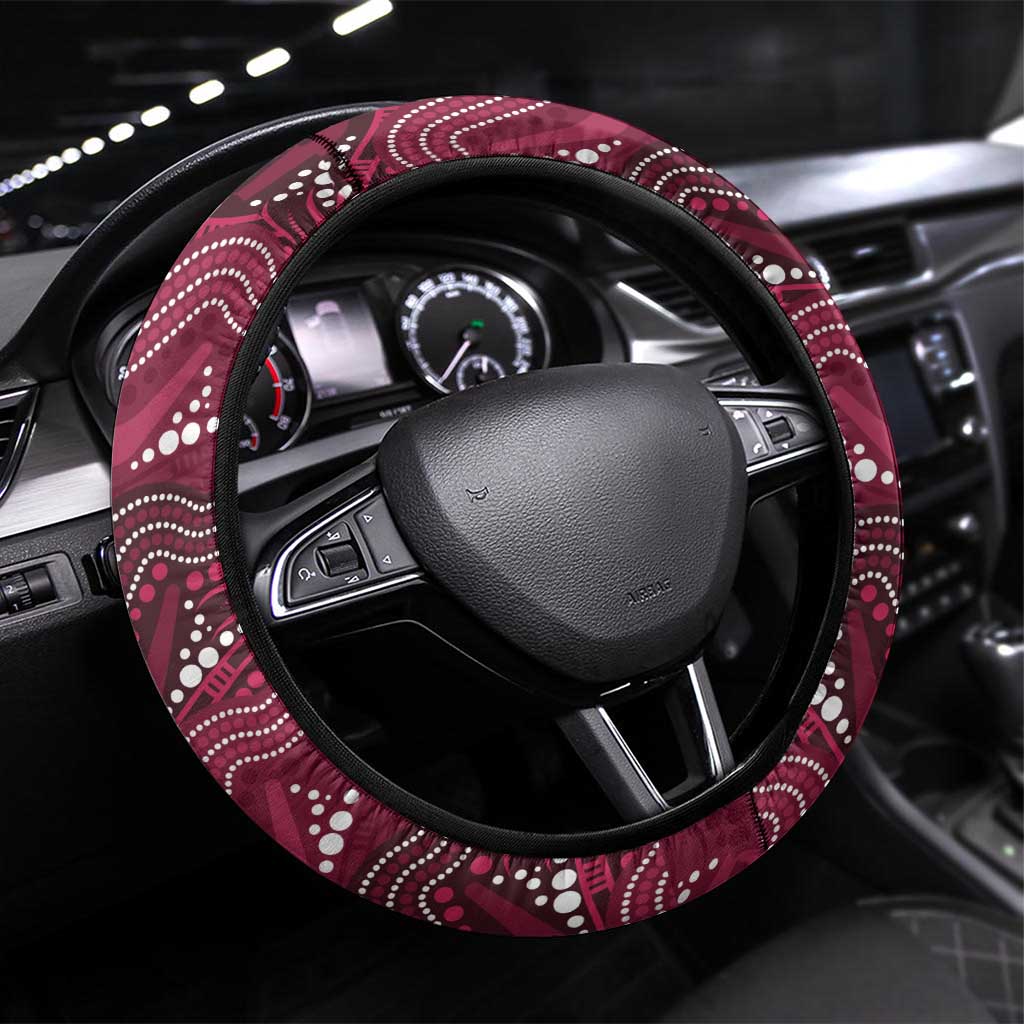 Sea Eagles Steering Wheel Cover Bird Mascot With Aboriginal Indigenous