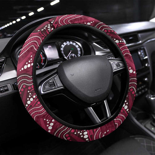 Sea Eagles Steering Wheel Cover Bird Mascot With Aboriginal Indigenous