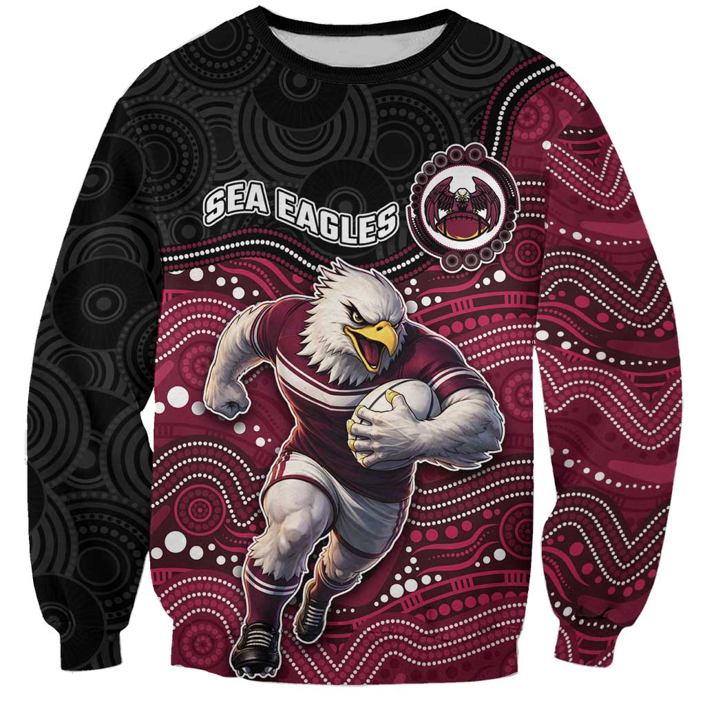 Custom Sea Eagles Sweatshirt Bird Mascot With Aboriginal Indigenous