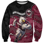 Custom Sea Eagles Sweatshirt Bird Mascot With Aboriginal Indigenous