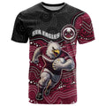 Custom Sea Eagles T Shirt Bird Mascot With Aboriginal Indigenous