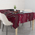 Custom Sea Eagles Tablecloth Bird Mascot With Aboriginal Indigenous