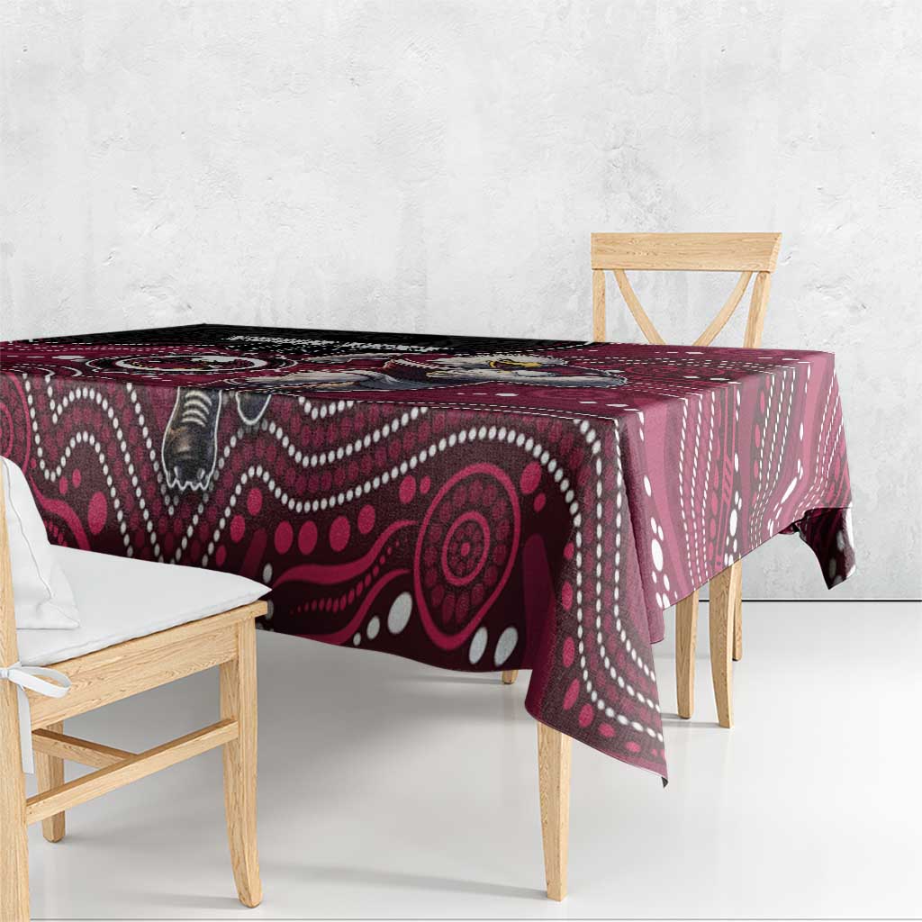 Custom Sea Eagles Tablecloth Bird Mascot With Aboriginal Indigenous
