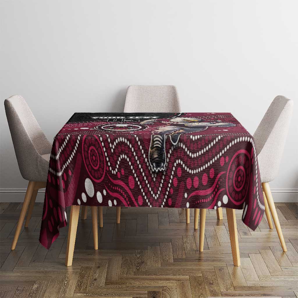 Custom Sea Eagles Tablecloth Bird Mascot With Aboriginal Indigenous