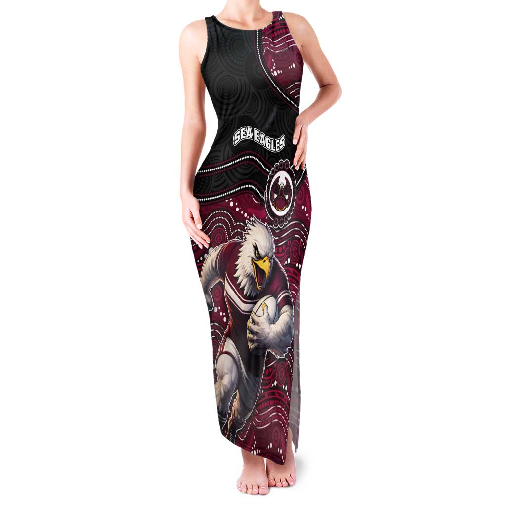 Custom Sea Eagles Tank Maxi Dress Bird Mascot With Aboriginal Indigenous