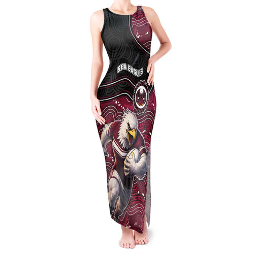 Custom Sea Eagles Tank Maxi Dress Bird Mascot With Aboriginal Indigenous