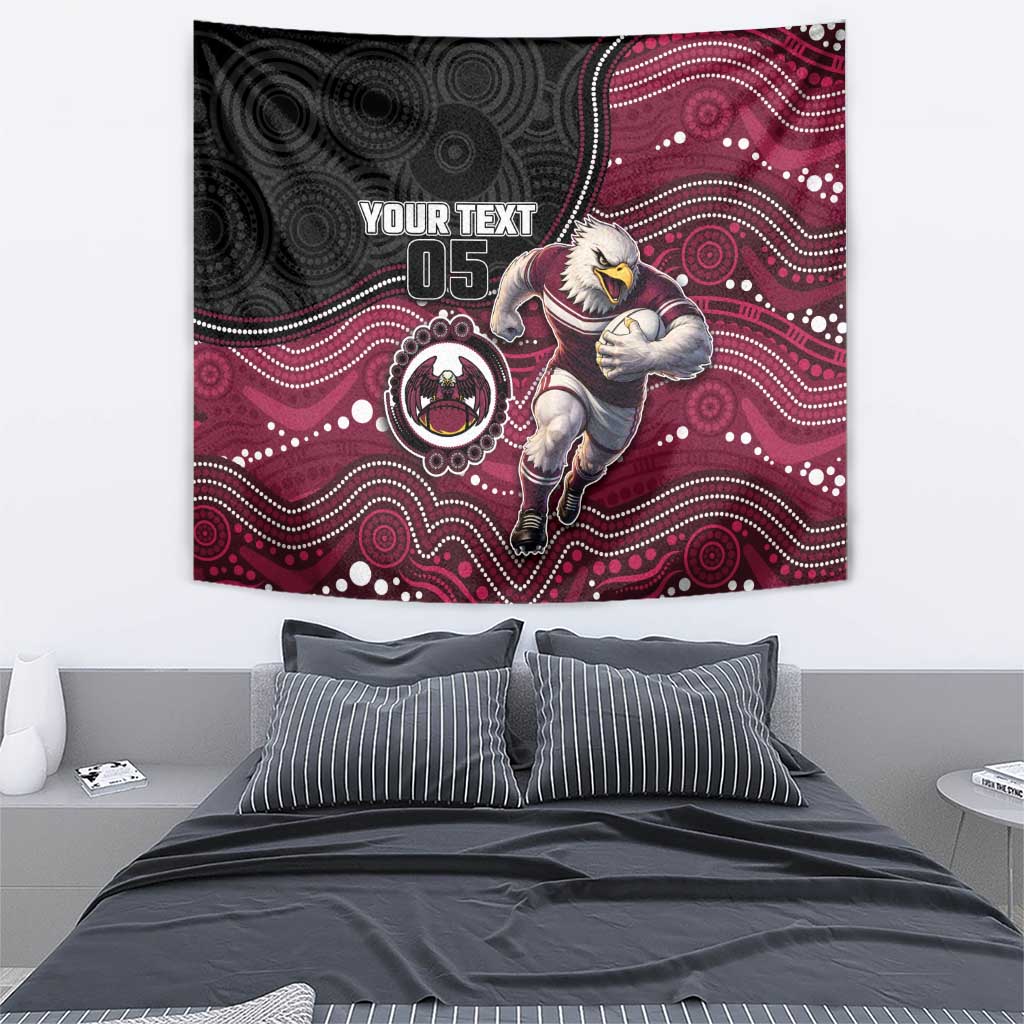 Custom Sea Eagles Tapestry Bird Mascot With Aboriginal Indigenous