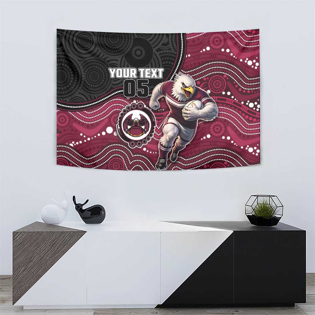 Custom Sea Eagles Tapestry Bird Mascot With Aboriginal Indigenous