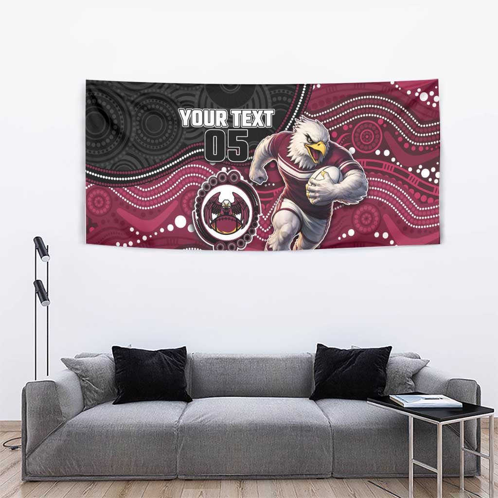 Custom Sea Eagles Tapestry Bird Mascot With Aboriginal Indigenous