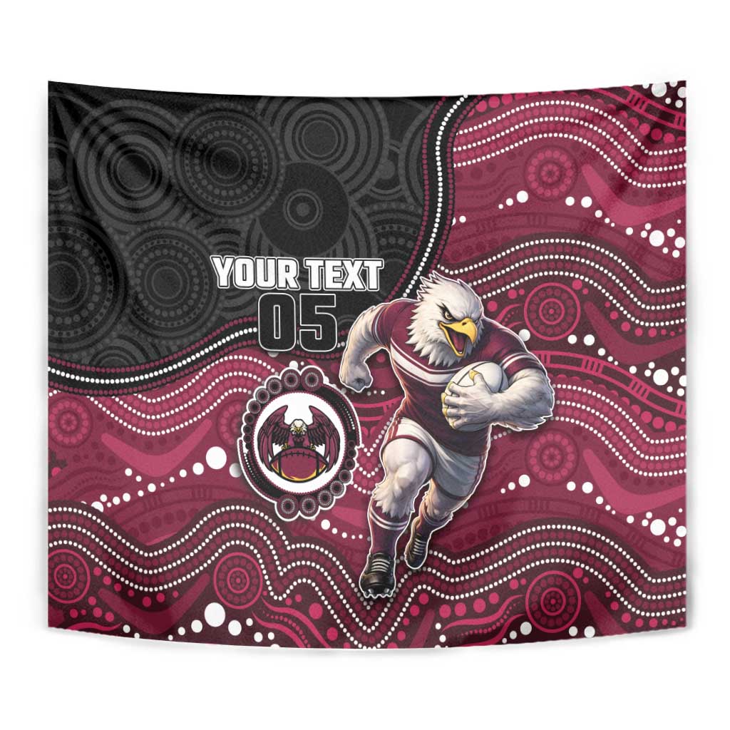 Custom Sea Eagles Tapestry Bird Mascot With Aboriginal Indigenous